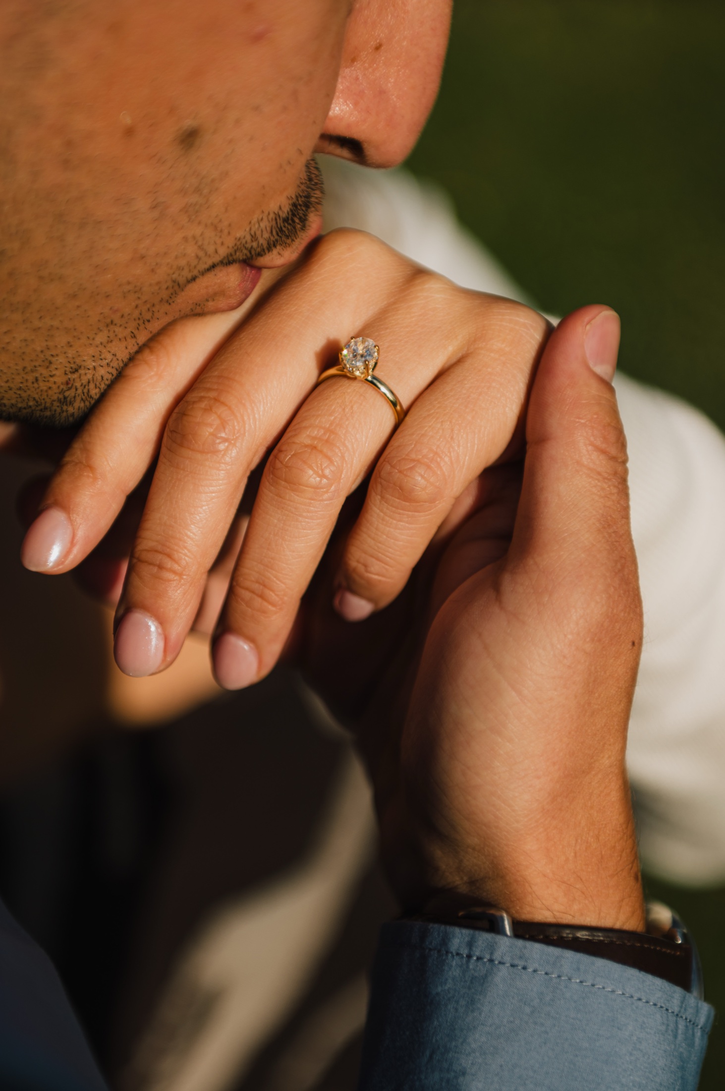 Vanessa’s engagement ring, her hand held to Cris